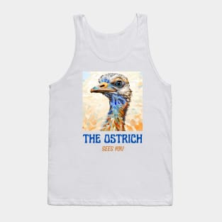 The Ostrich Sees You mosaic bird closeup art Tank Top